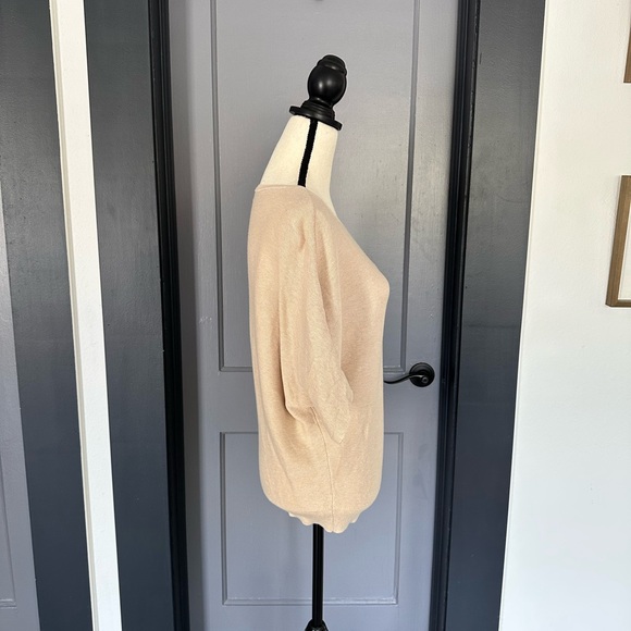 Quince Lightweight Cotton Cashmere Link-Stitch Dolman Sweater - Size S - Picture 9 of 11